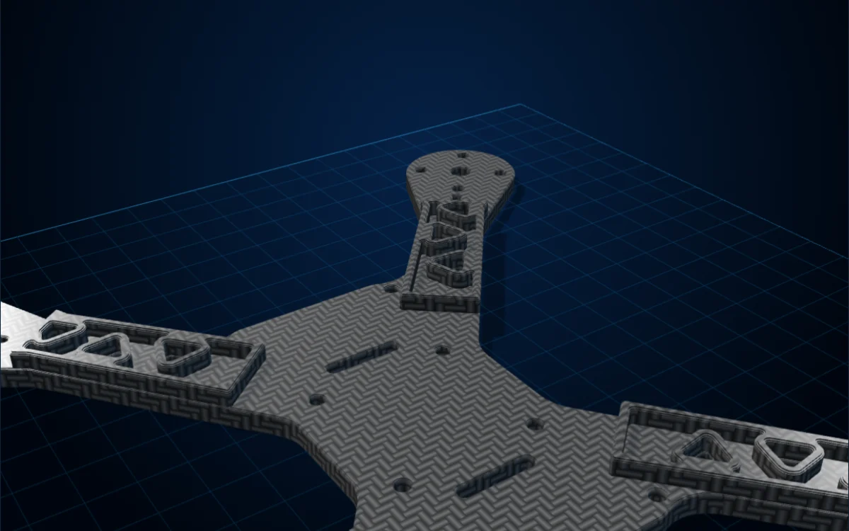 Rounded joints and raised rims on a printed arm