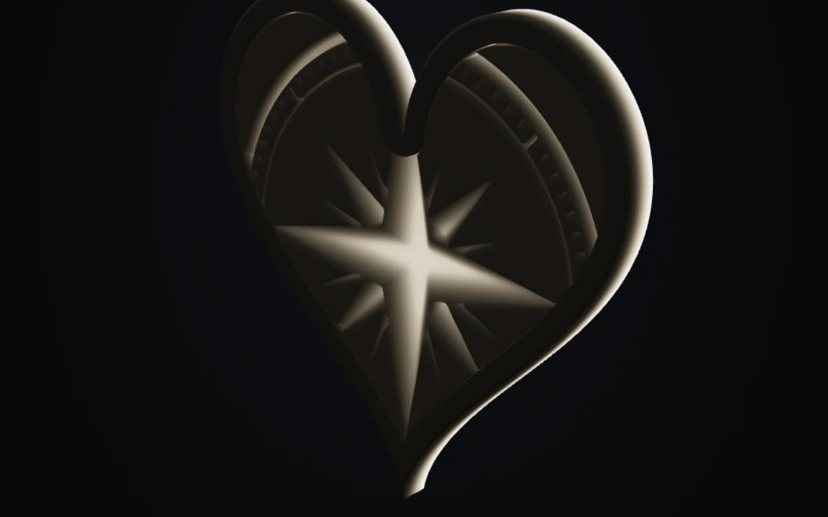 Heart lithophane with the backlight on