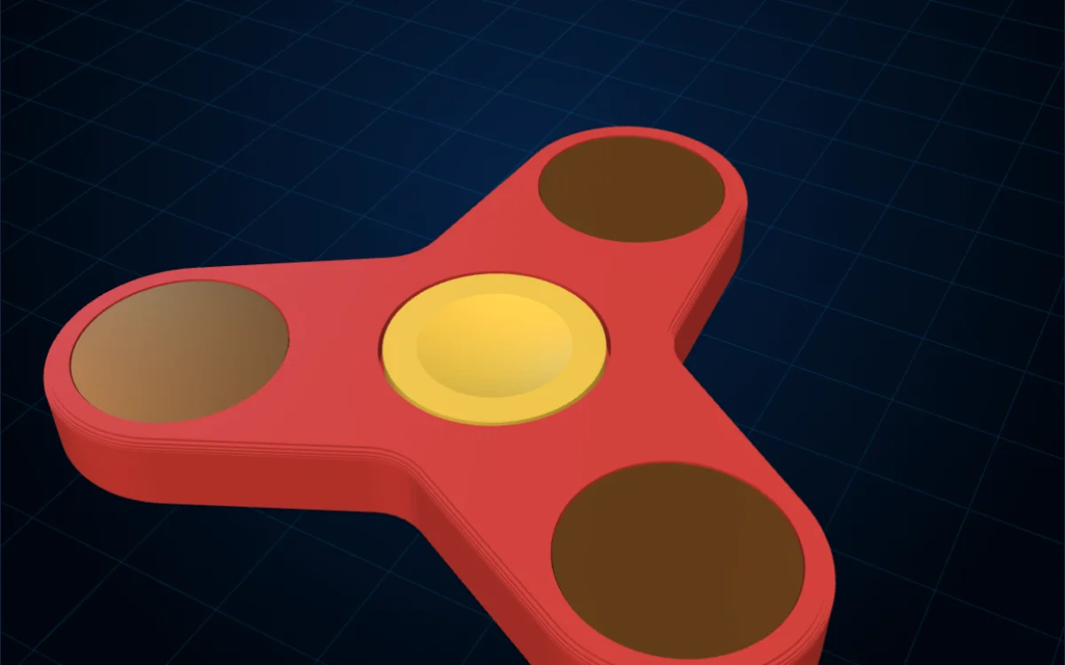 A print-in-place spinner weighted with pennies